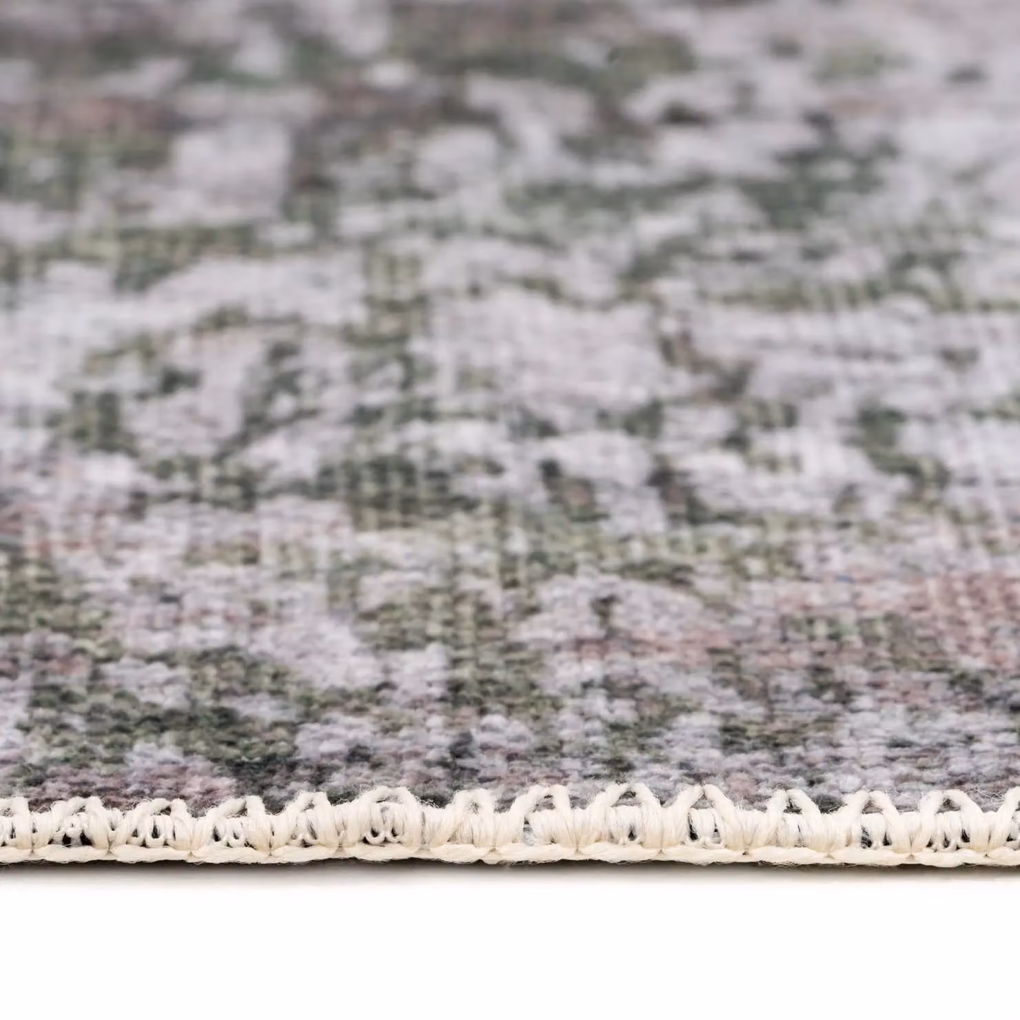 Kukoon Abstract Green and Grey Washable Runner Rug, W: 80 cm, L: 300 cm – 3