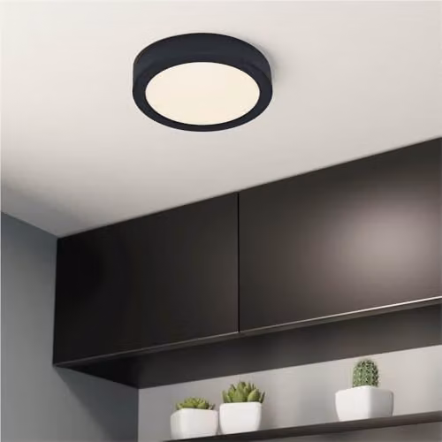 Loops Minimalist Square LED Ceiling Light in Black or White, Dimmable with Bulb Included – 2