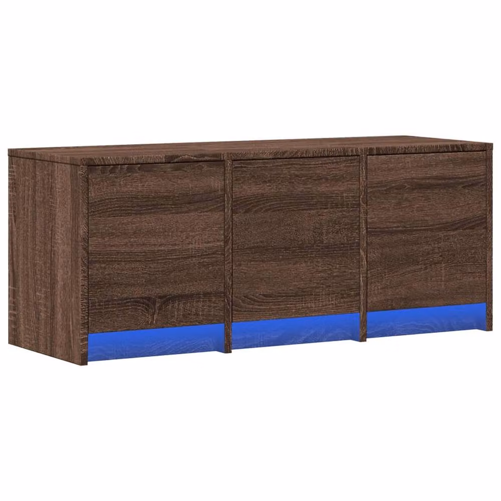 Berkfield Home Modern TV Cabinet with LED in Brown Oak, W/D/H: 97 x 34 x 40 cm – 3