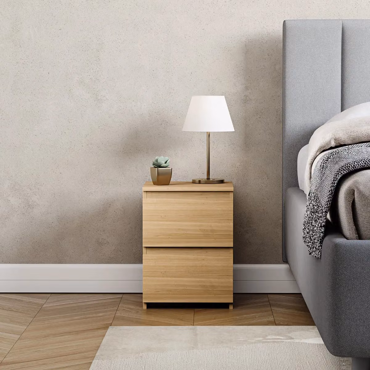 Vida Designs Denver 2 Drawer Bedside Cabinet in Brown – 3
