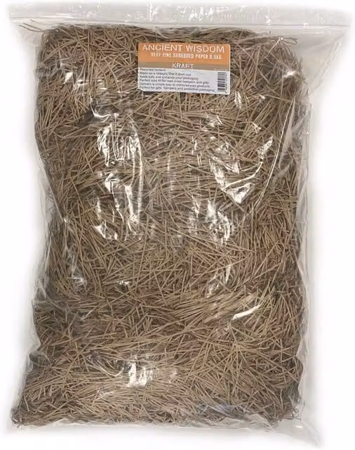 KDMK Very Fine Kraft Shredded Paper Rustic Packaging in Gold