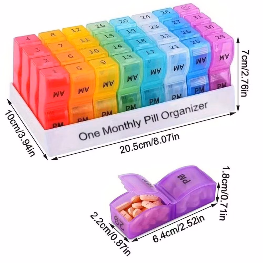 FLAVORA 31 Day One Month Pill Tablet Container Box, Multicolour – 2
