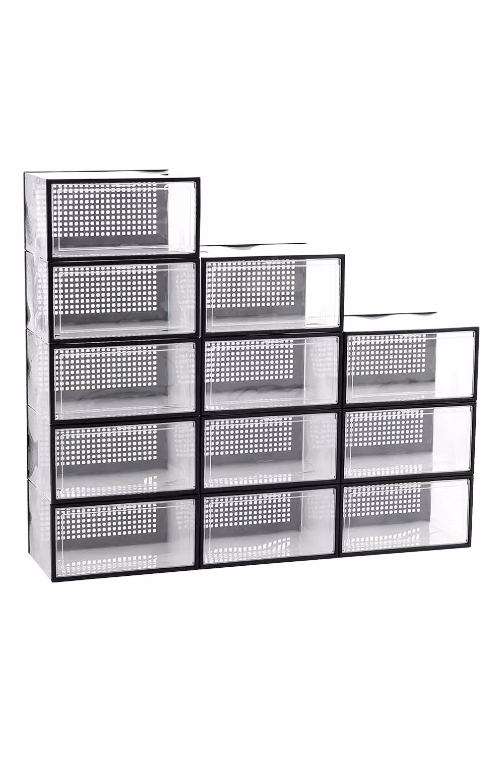 Living and Home 12-Piece Stackable Clear Plastic Shoe Storage Boxes – 2