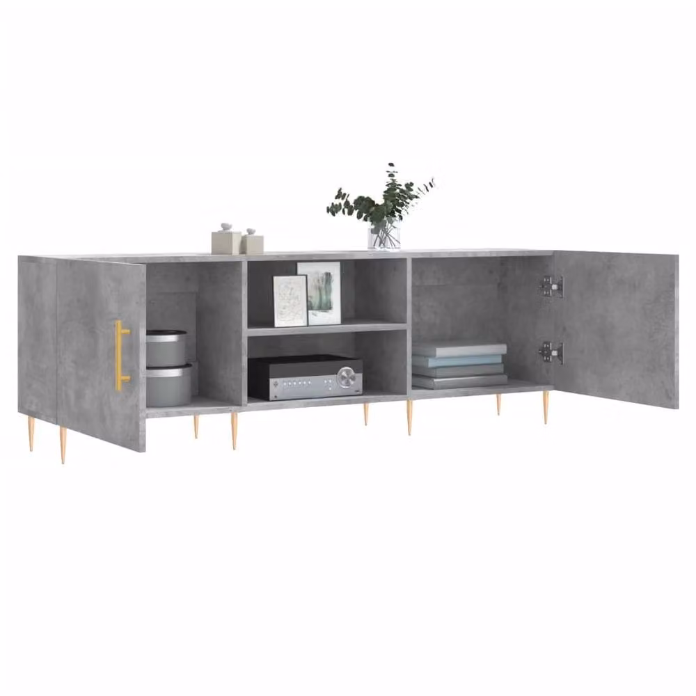 Berkfield Home Modern TV Cabinet in Concrete Grey, W/D/H: 150 x 30 x 50 cm – 3