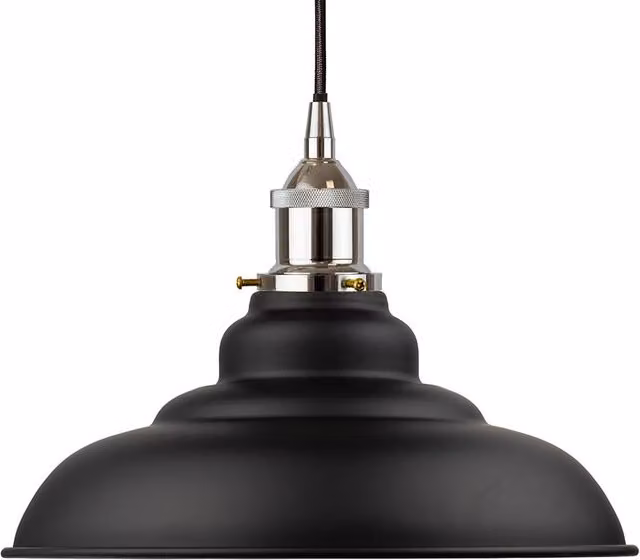 SE Home St Edmund's Round Suspended Pendant Light in Matt Black and Nickel