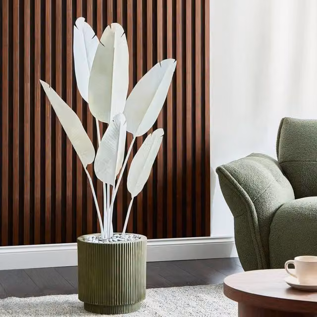 Wyld and Coco Artificial Banana Tree in White, Height: 123 cm
