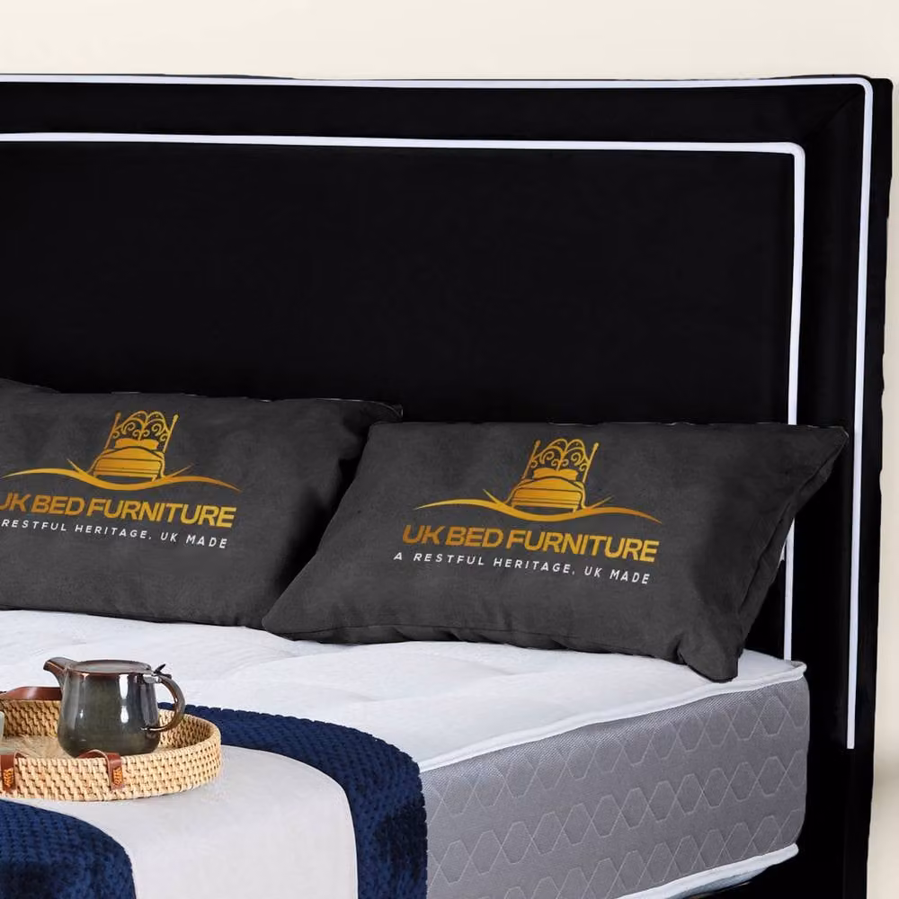 UK Bed Furniture Ariana Ottoman Gas Lift Upholstered Velvet Bed in Black, Size: Single (90 x 190 cm) – 2