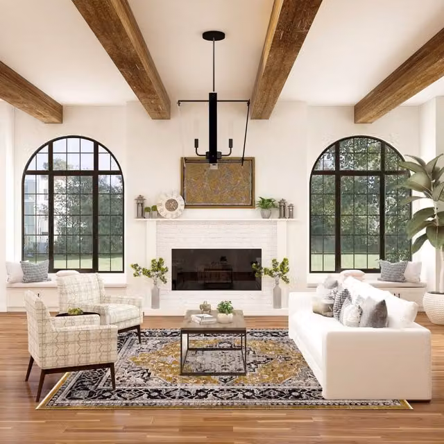 The Rug Shop UK Gold Luxurious Traditional Machine Woven Border Area Rug, W: 200 cm, D: 290 cm