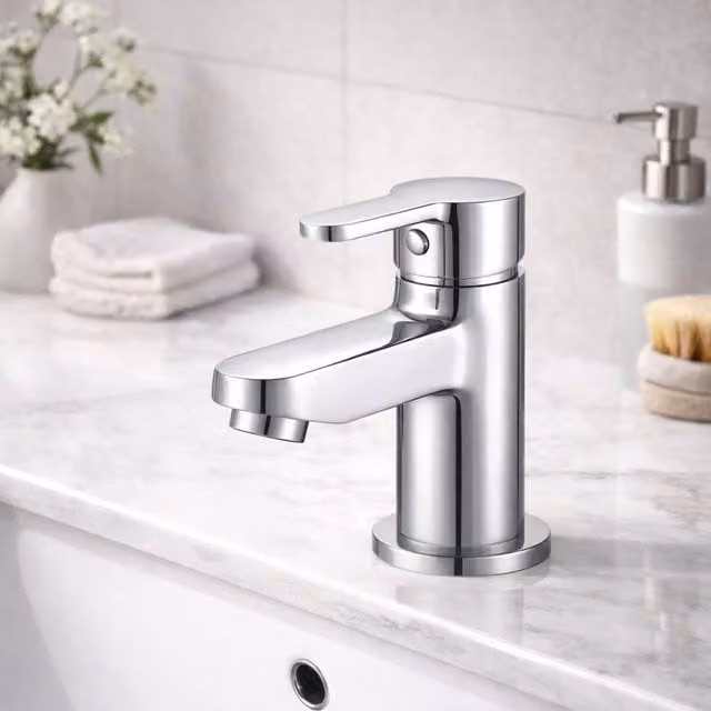 Bathroom Kingdom Favour Single Lever Chrome Basin Mixer Tap in Silver