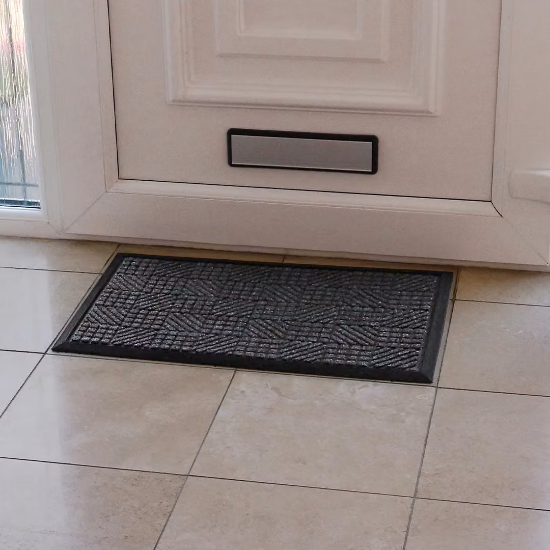 JVL Firth Tile Rubber Backed Doormat, Grey, W: 40 cm, D: 70 cm – 3