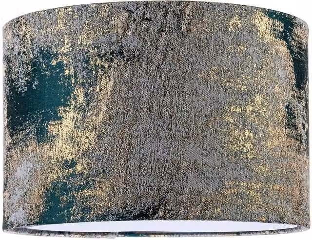 Happy Homewares Round Green and Gold Jacquard Fabric Lamp Shade, W/D/H: 30 x 30 x 20 cm – 5
