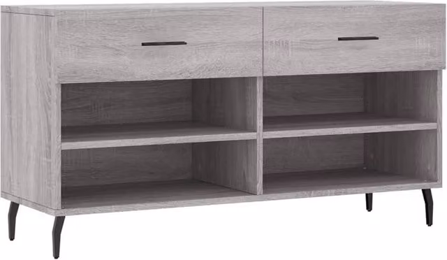 Berkfield Home Grey Sonoma Shoe Bench W/D/H: 102 x 35 x 55 cm