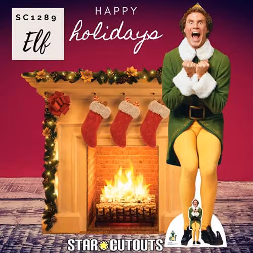 Star Cutouts SC1289 Buddy the Elf Will Ferrell Lifesize Christmas Cardboard Cutout, Multicolour, Height: 187 cm – 4