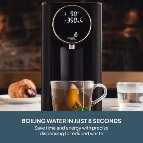 Cooks Professional Digital Hot Water Dispenser 2600W with 2.7L Tank in Black and Rose Gold – 2
