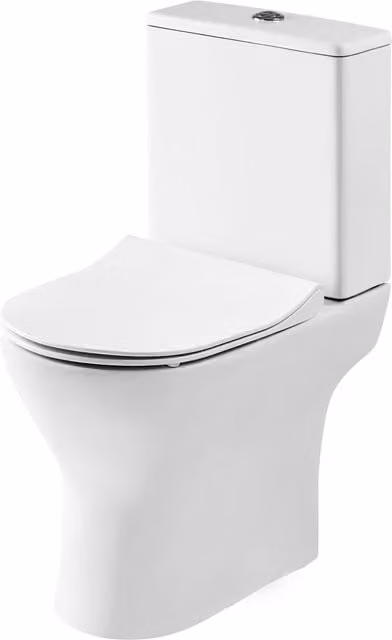 Balterley Compact Ceramic Toilet Pan with Cistern and Soft Close Sandwich Seat, White, W/D/H: 37.5 x 61 x 80 cm – 1