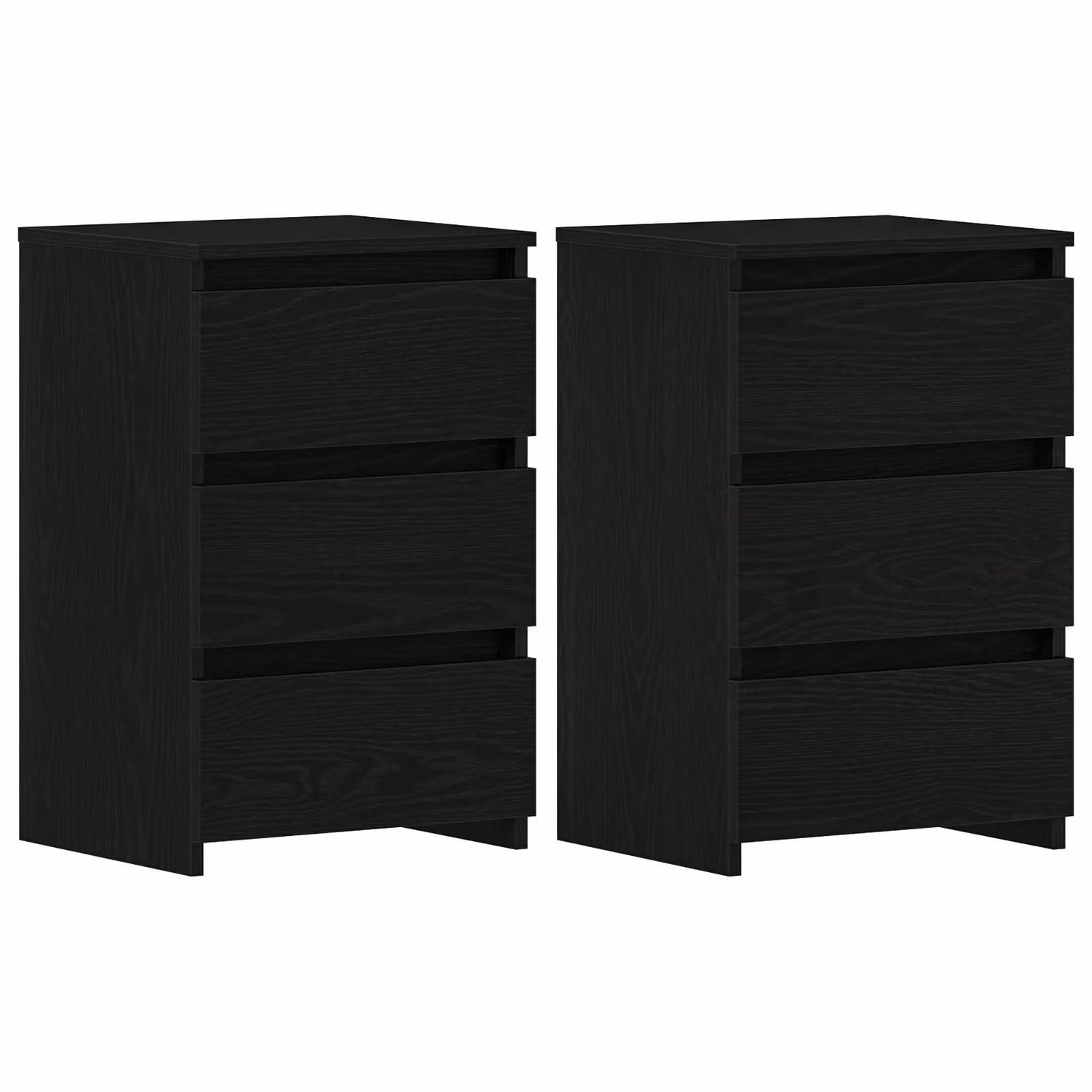 Berkfield Home Set of 2 Black Oak Nightstands, W/D/H: 40 x 35 x 62.5 cm – 3