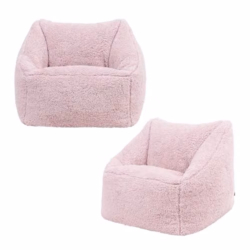 icon Natalia Fleece Kids Bean Bag Set of 2, Pink