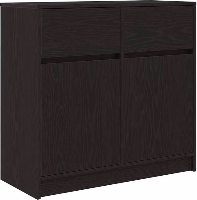 Berkfield Home Modern Black Oak Sideboard with Drawer, W/D/H: 80 x 34 x 76 cm – 1