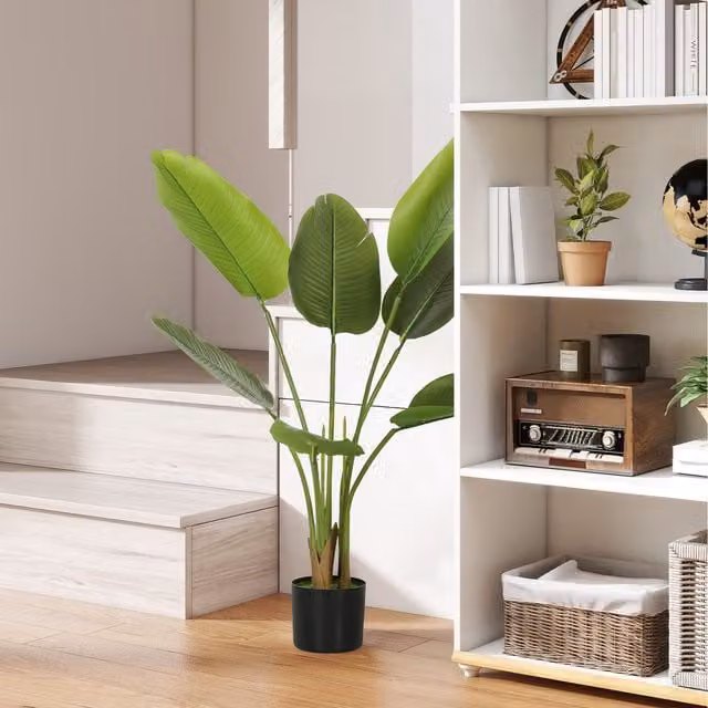 HOMCOM 109cm Artificial Bird of Paradise Plant in Green Pot