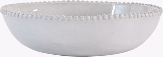 Perch & Parrow White Farmhouse Beaded Pasta Bowl, Set of 4