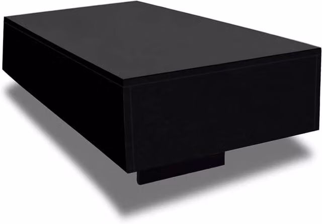 Berkfield Home Modern High Gloss Black Rectangular Coffee Table – 1