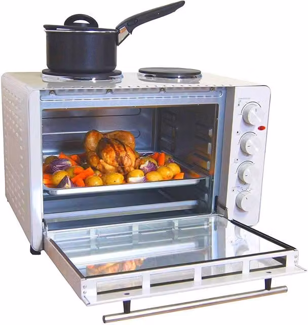 Igenix Tabletop Mini Oven and Grill with Double Hotplate, 45 l, White – 2