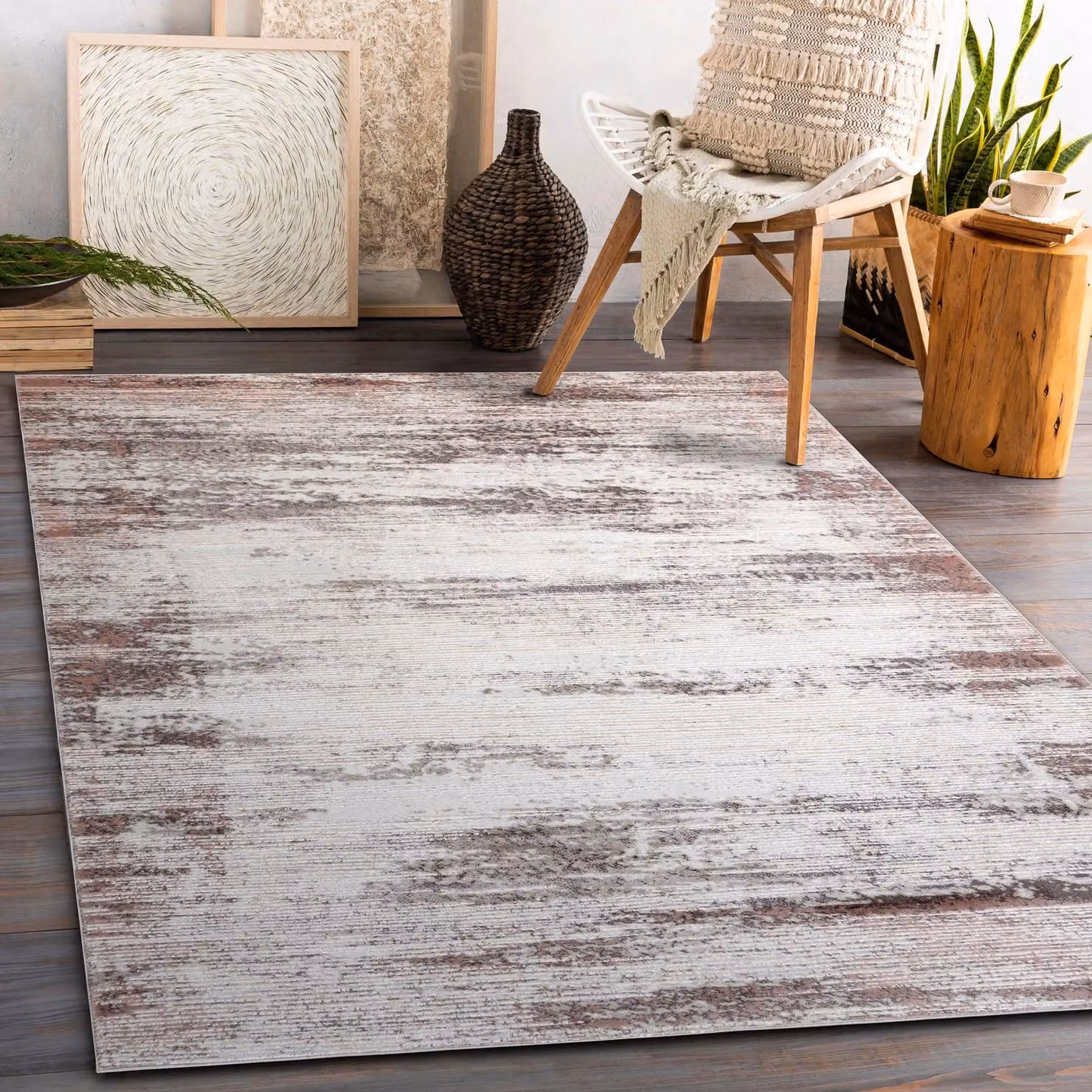 RugsX Core Abstract Modern Rug in Pink, W: 160 cm, L: 220 cm – 2