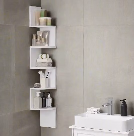 Modcraft 5 Tier White Wall Mounted Composite Shelf W/D/H: 127.5 x 20 x 15 cm – 1