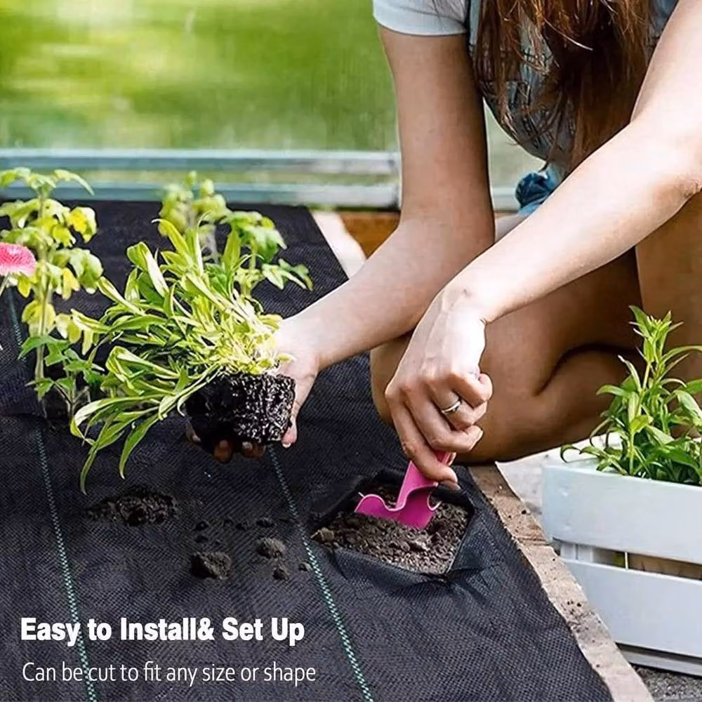 FLAVORA Heavy Duty Weed Control Membrane in Black, 2m x 25m – 6