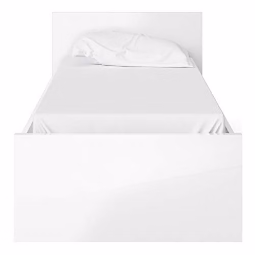 Furniture To Go Naia Bed in White High Gloss, W/D/H: 90 x 190 x 39.5 cm – 2