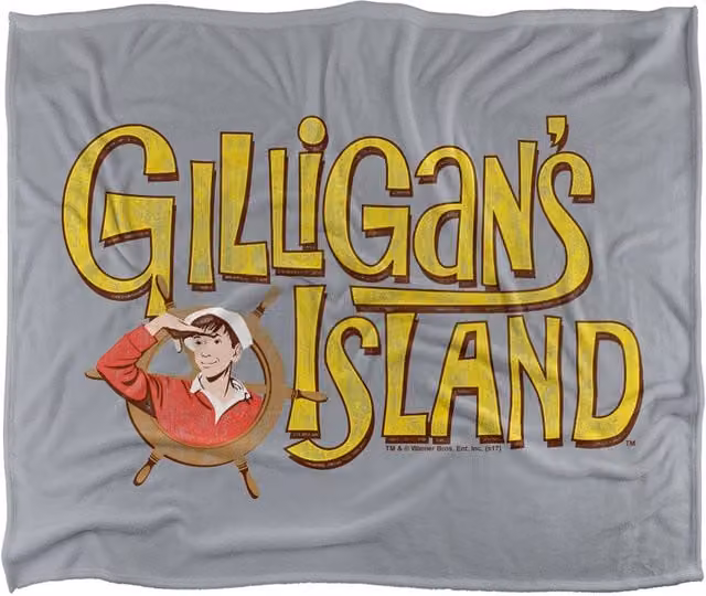 Warner Bros. Gilligans Island Logo Super Soft Silky Touch Throw Blanket, Extra Large, Grey Multicolour – 1