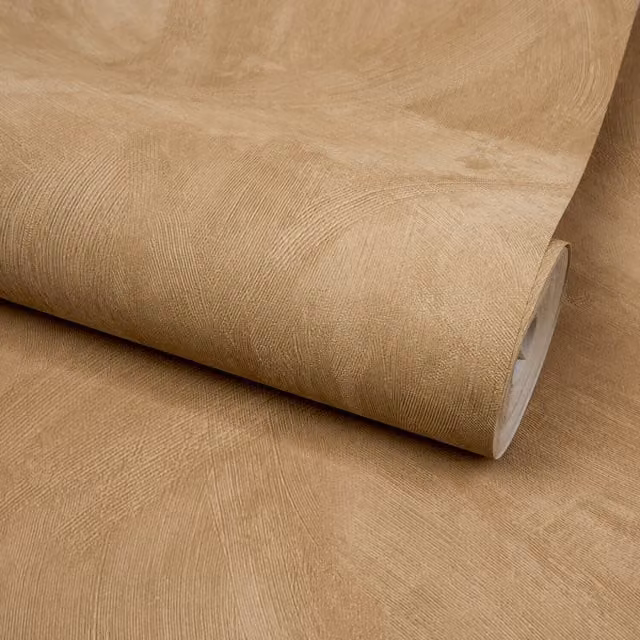 Grandeco Serra Rustic Painted Plaster Effect Textured Wallpaper in Brown and Beige
