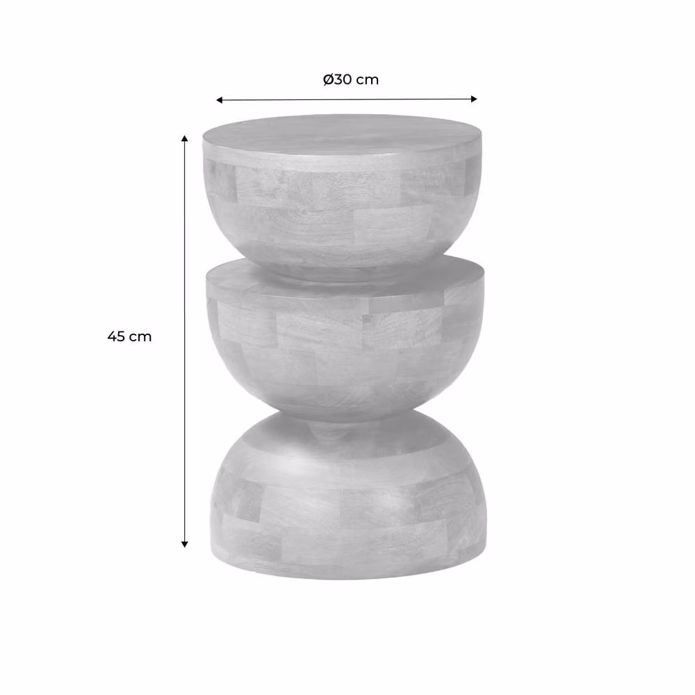 sweeek Mango Wood Round Side Table in Brown, W/D/H: 30 x 30 x 45 cm – 4