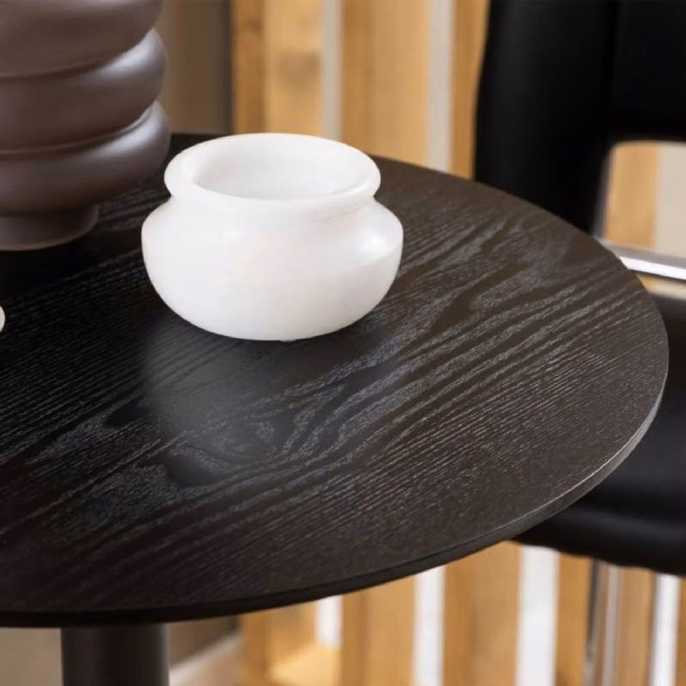 netfurniture Hampton Tall Round Bar Table with Black Ash Top and Matt Black Base – 4