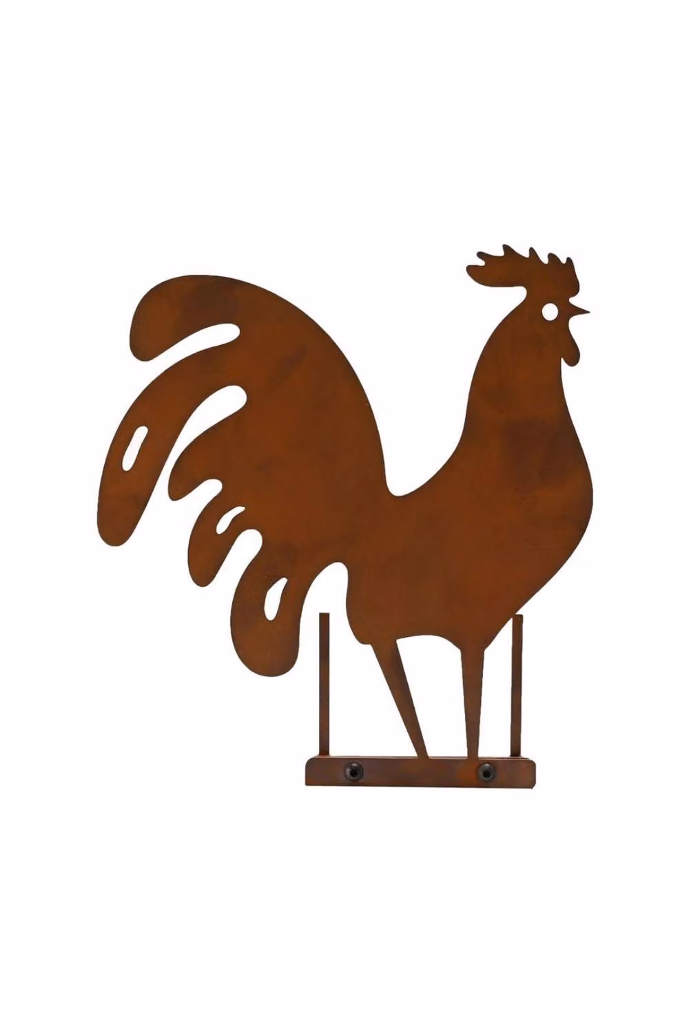 KDMD Garden Silhouette Proud Cockerel Metal Wall Decoration in Brown – 3