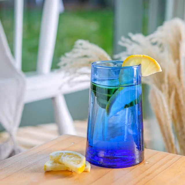 Nicola Spring Blue Solid Glass Tumbler, 0.32 l