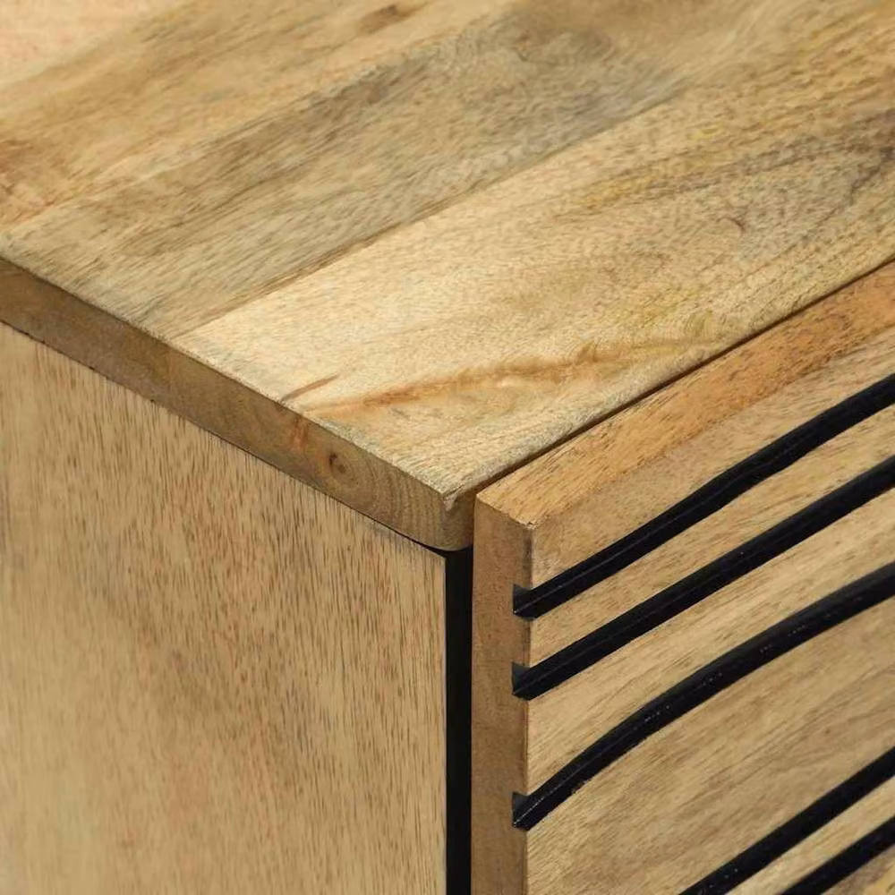 Berkfield Home Bedside Cabinet in Brown Solid Mango Wood, W/D/H: 50 x 33 x 60 cm – 4