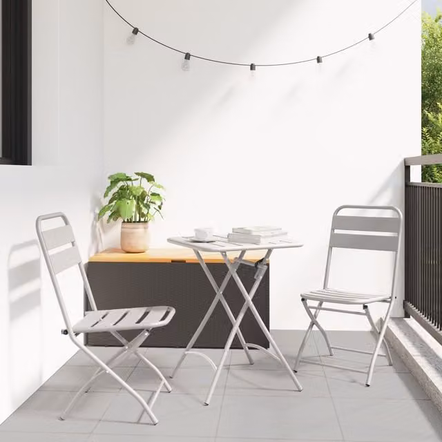 Berkfield Home Folding Garden Chairs, 2 Pack, Beige, W/D/H: 42 x 52 x 82 cm