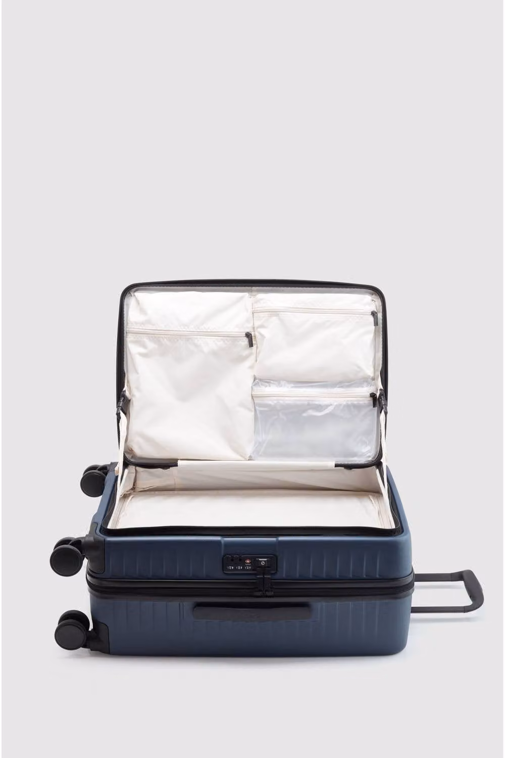 Nere Travel Venture Dual Open Large Suitcase in Navy Blue, H: 76.0 cm, W: 49.0 cm, D: 31.0 cm – 3