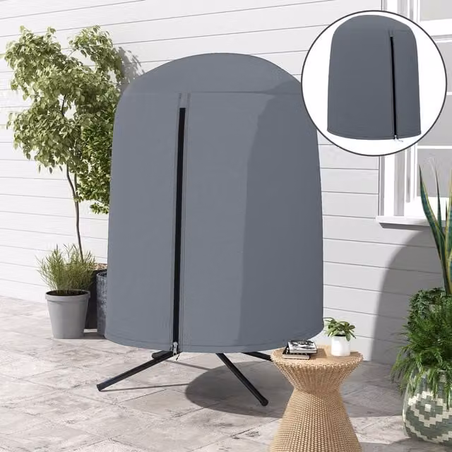 OUTSUNNY Waterproof Grey Hanging Egg Chair Cover with Zip Closure – 1