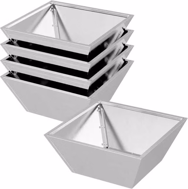 Berkfield Stainless Steel Garden Bowl Planters, Silver, 5 Pack, W/D/H: 40 x 40 x 15 cm
