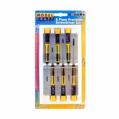Modelcraft 6-Piece Manual Phillips Screwdriver Set in Black, Silver and Yellow – 2