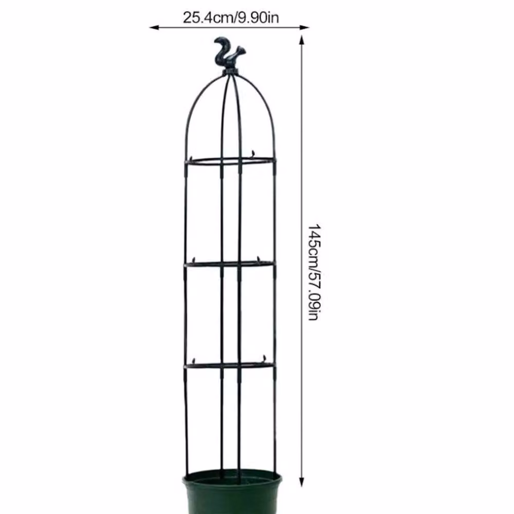 KORVIXA Black Plastic Garden Obelisk Trellis Support, W/D/H: 50 x 50 x 145 cm – 2