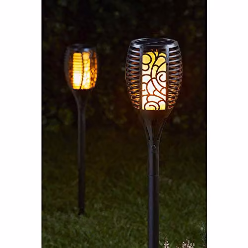 Smart Garden Products Solar Powered Outdoor Torch with Cool Flame Effect in Black – 1