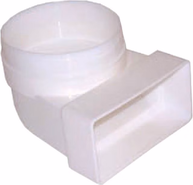Airvent 90 Degree Male Elbow Bend, White, 100 x 54 mm