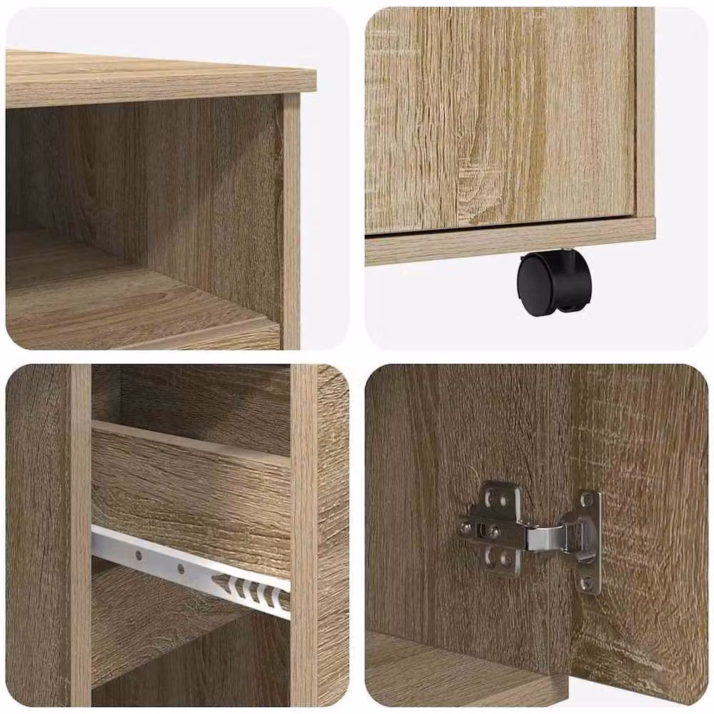 Berkfield Home Sonoma Oak Writing Desk in Beige – 4