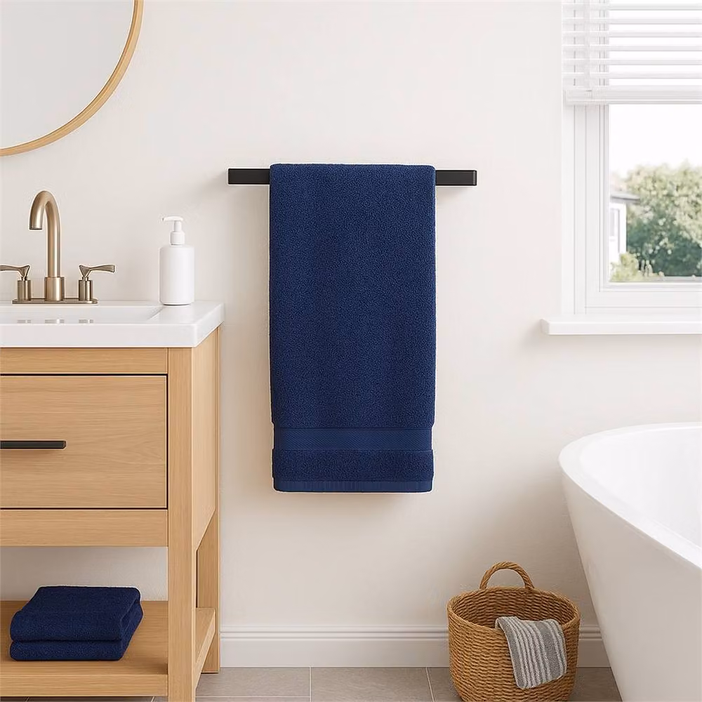 PAWNORA Wall Mounted Black Metal Towel Rail, W/D/H: 20 x 6 x 4 cm – 3