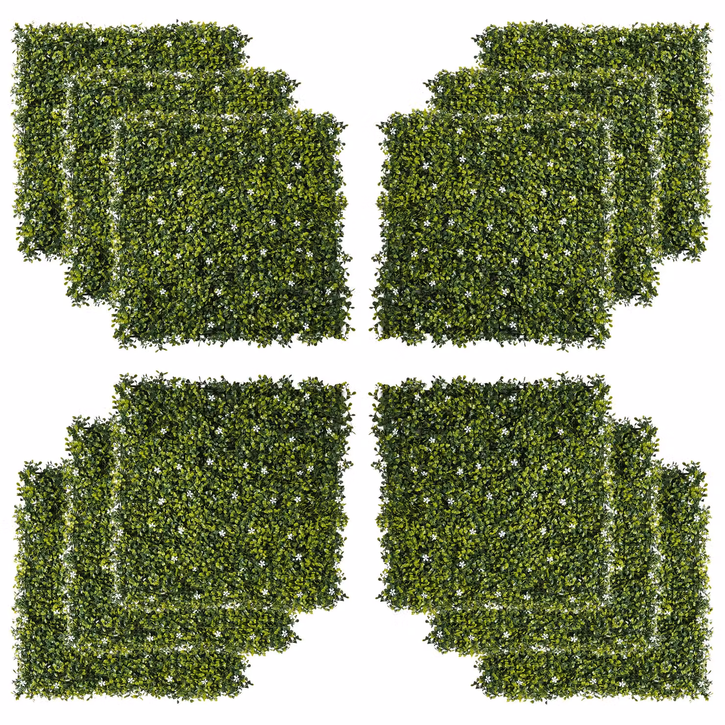 OUTSUNNY 12-Piece Artificial Boxwood Wall Panel Green Milan Grass Privacy Fence Screen, W/D/H: 50 x 50 x 50 cm – 2