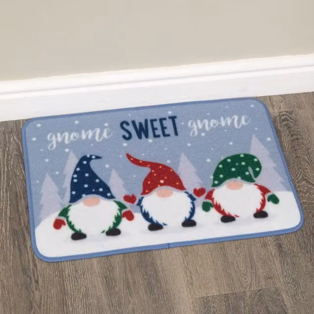 Samuel ALEXANDER Gnome Sweet Gnome Christmas Fabric Doormat, Multicolour, W: 60 cm, D: 40 cm