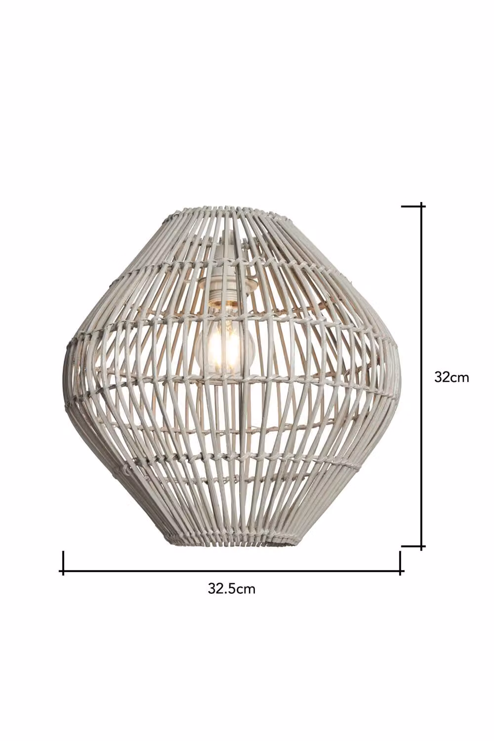 BHS Lighting Bobbin Easy Fit Modern Bamboo Light Shade, Grey – 2